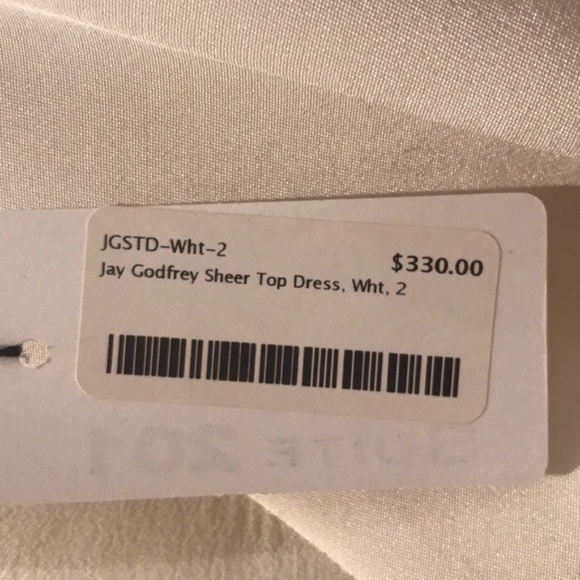 Jay Godfrey White Sheer Neckline Dress - Picture 5 of 8